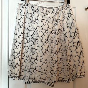 Cynthia Steffe white skirt with heart design -Sz 8